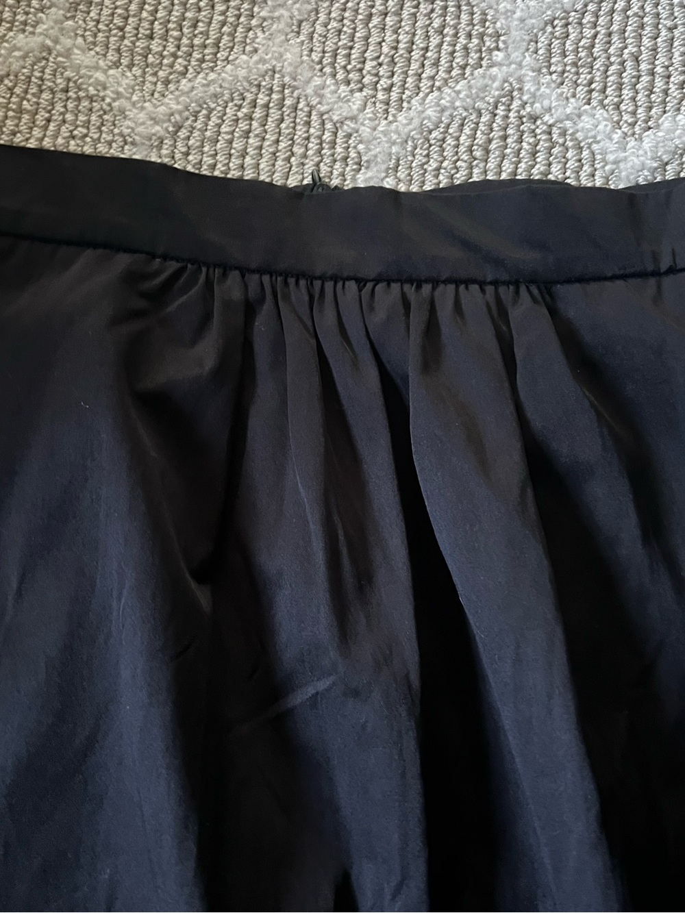 Zara Black A-Line Gathered Waist Skirt